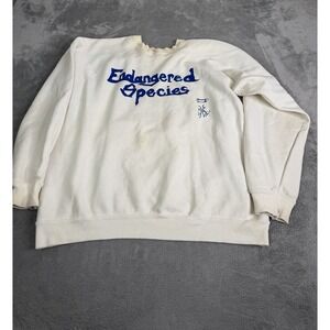 Vintage African American Endangered Species Sweatshirt Men's Size XL White